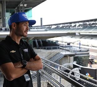 Larson Already Begins 2024 '500' Homework with IMS Visit